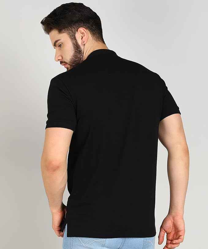 Alan Jones Men's Cotton Collar Solid Polo T-Shirt