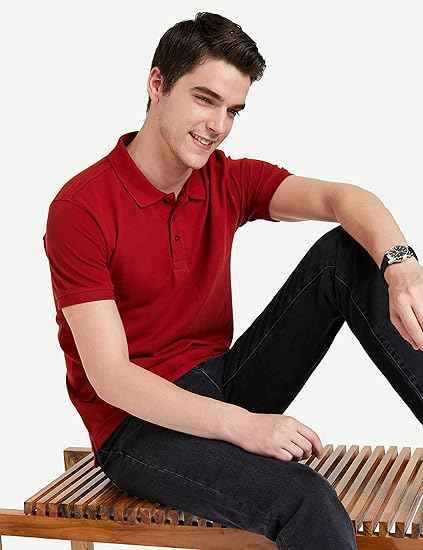Symbol Men's Cotton Rich Solid Polo Tshirt