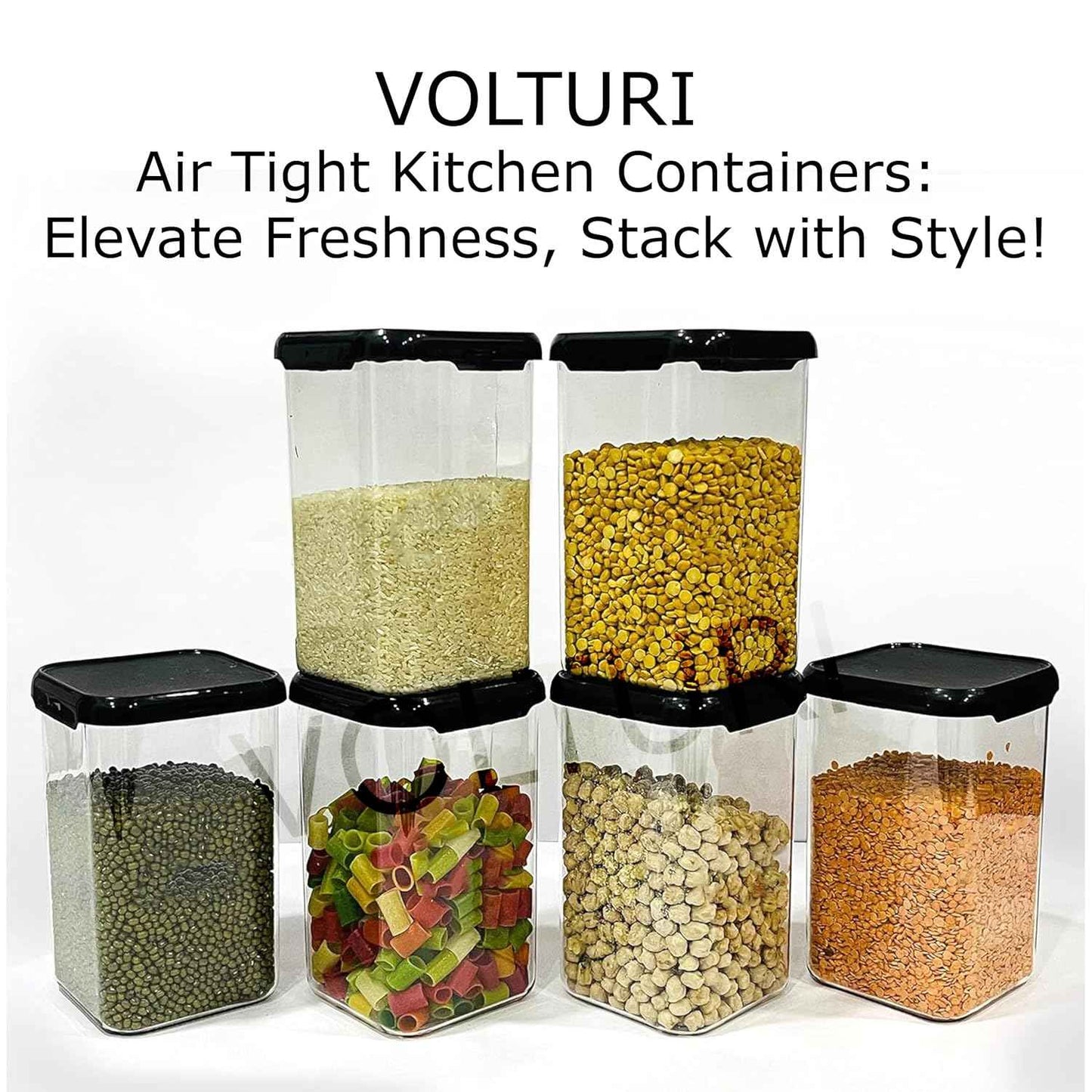 VOLTURI Air Tight Kitchen Containers Set of 6 Kitchen Storage Box