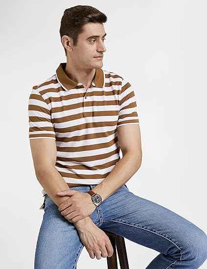 Symbol Men's Cotton Rich Striped Polo Tshirts