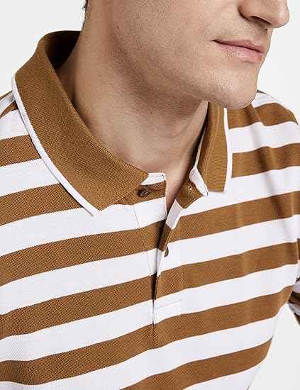 Symbol Men's Cotton Rich Striped Polo Tshirts