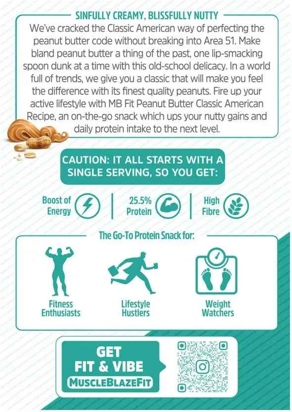 MUSCLEBLAZE MB Peanut Butter with Added Omega, Creamy (1 kg)