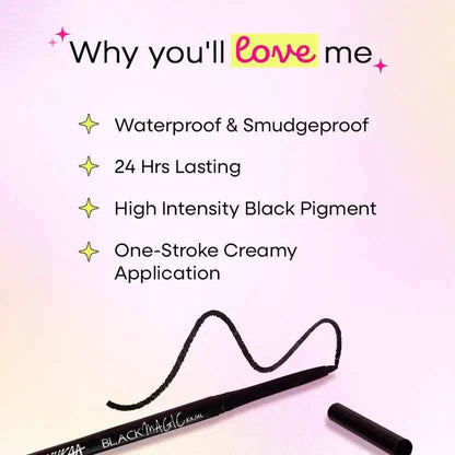NYKAA Black Magic 24Hr Longstay Matte Waterproof Smudgeproof Kajal Eyeliner Pack of 2  (Deep Black, 0.3 g)