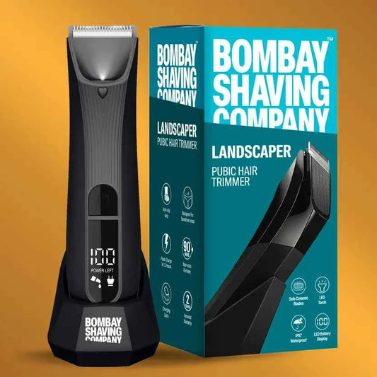BOMBAY SHAVING COMPANY Body And Pubic Hair Trimmer for Men | For Men's Private Parts | Fully Waterproof Trimmer 90 min Runtime 4 Length Settings  (Black)