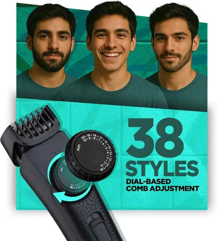 All Rounder 2-in-1 BOMBAY SHAVING COMPANY Beard & Body Grooming Trimmer 120 min Runtime 38 Length Settings  (Black)