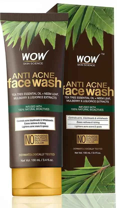 WOW SKIN SCIENCE Anti Acne - OIL Free - No Parabens, Sulphate, Silicones & Color Face Wash  (100 ml)