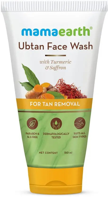 Mamaearth Ubtan Natural | Anti-Tan For all Skin Types with Turmeric� & Saffron Face Wash  (150 ml)