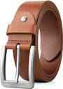 Men Formal, Casual, Evening, Party Tan Genuine Leather Belt