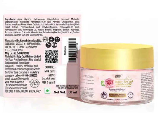 WOW SKIN SCIENCE Aloe Rose Gel Moisturizer| Instant Hydration in Summer|Daily Refreshing FaceGel|  (50 ml)