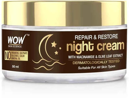 WOW SKIN SCIENCE Repair & Restore Night Cream | Repairs Skin Damage|Fights Skin Aging  (50 ml)
