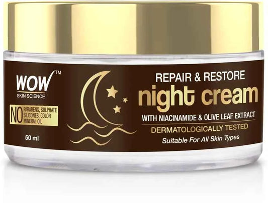 WOW SKIN SCIENCE Repair & Restore Night Cream | Repairs Skin Damage|Fights Skin Aging  (50 ml)