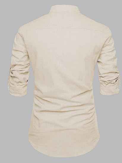 DEELMO Men's Cotton Blend Mandarin