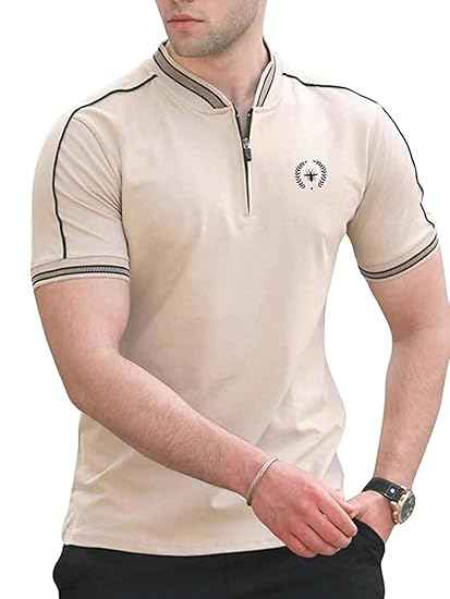 Men's Solid Cotton Rich Polo T Shirt