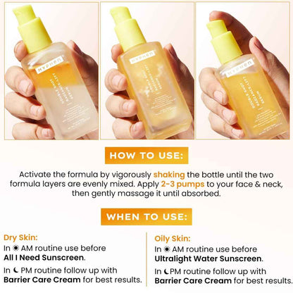 Hyphen 18% Brightening + 20% Collagen Face Serum | Double Serum with 11% Mandarin 5% Niacinamide 2% PGA & Bakuchiol | Brightening & Collagen Boost | Dark Spots & Melanin Reduction | All Skin Type-50ml