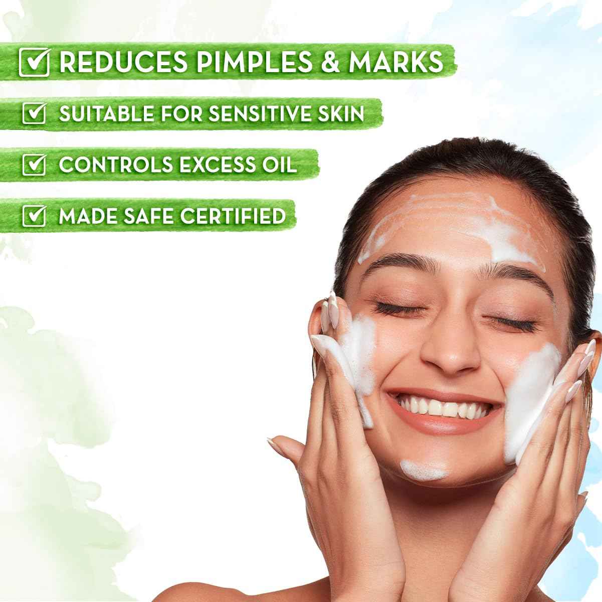 Mamaearth Neem Pimple Clear Face Wash With Neem & Salicylic Acid|Fights Pimples|Reduces Marks|Purifies Skin|Gently Cleanses|Controls Excess Oil|For All Skin Types|For Men And Women|150 Ml