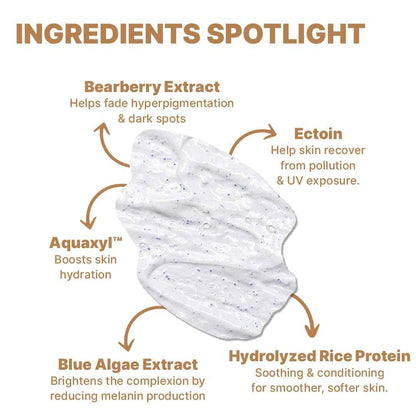 ALL MAN Skin Brightening Face Wash, Fades Dark Spots & Hyperpigmentation, Removes Dirt, oil, & Pollutants with Aquaxyl, Ectoin & Hydrolyzed Rice Protein | 100g