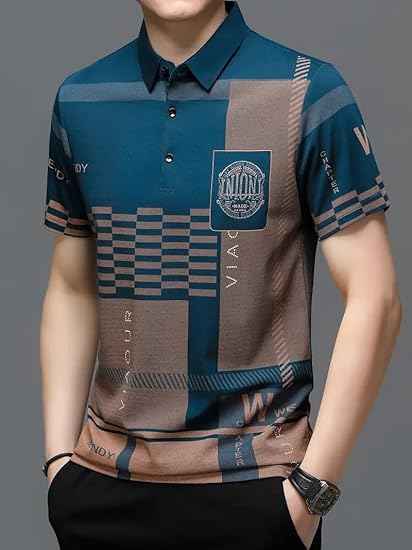 Alphabet Print Sports Collar Tshirt
