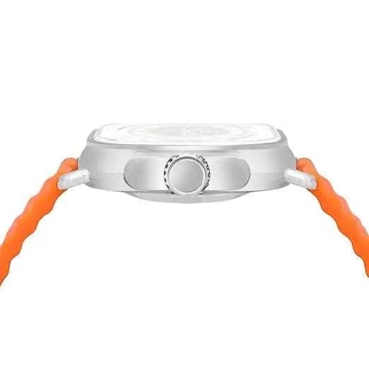 Franktime Ultra Nova Quartz Series | Orange Silicone Strap and Square Orange Dial Watch | Analog Wrist Watch for Men