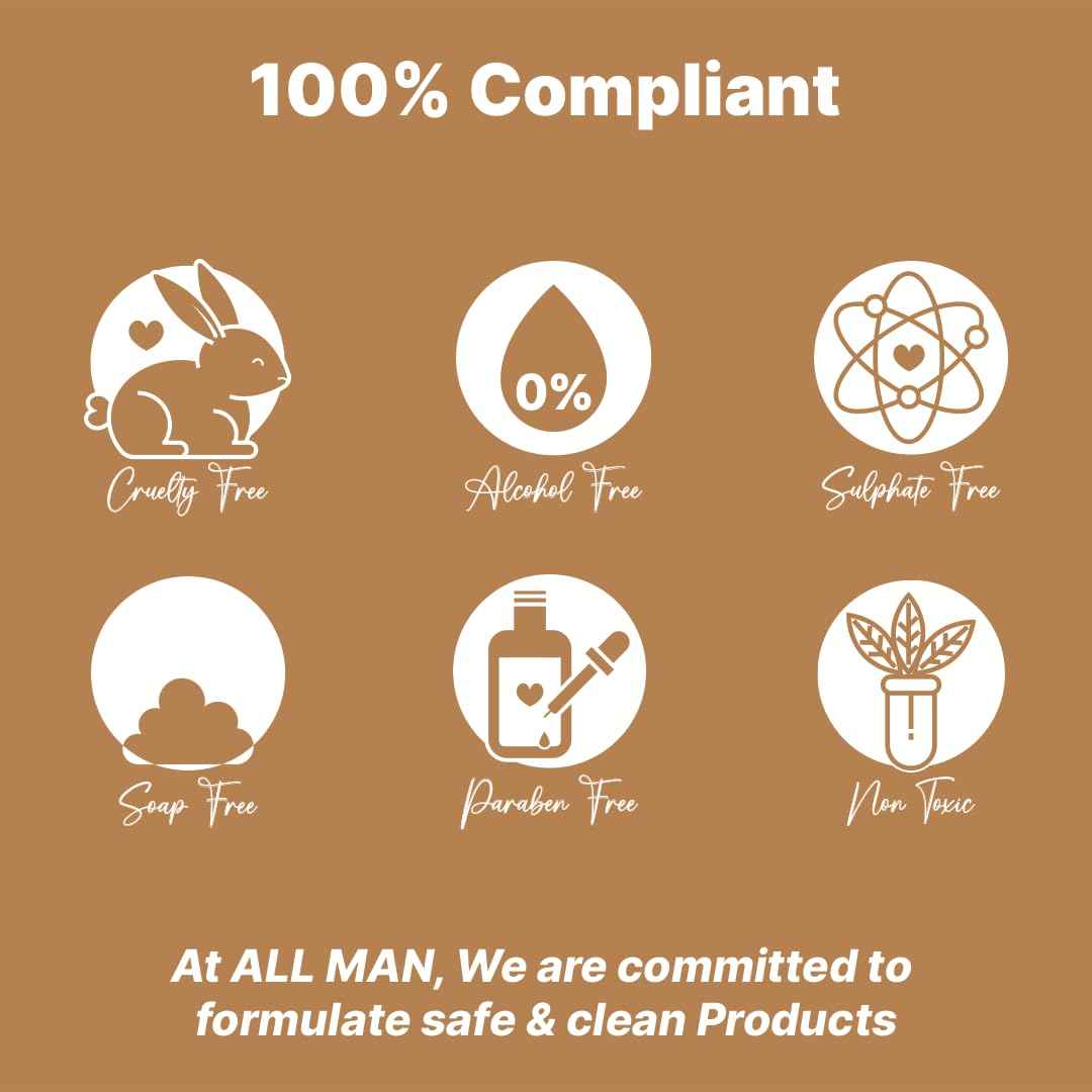 ALL MAN Skin Brightening Face Wash, Fades Dark Spots & Hyperpigmentation, Removes Dirt, oil, & Pollutants with Aquaxyl, Ectoin & Hydrolyzed Rice Protein | 100g