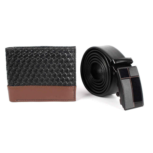 PU Leather Wallet & Belt Combo