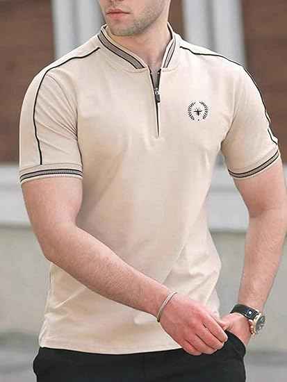 Men's Solid Cotton Rich Polo T Shirt