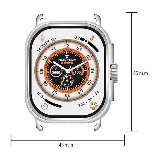Franktime Ultra Nova Quartz Series | Orange Silicone Strap and Square Orange Dial Watch | Analog Wrist Watch for Men