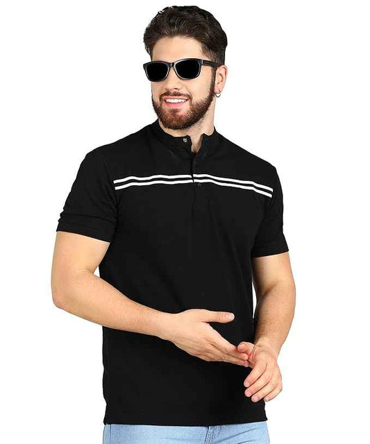 Alan Jones Men's Cotton Collar Solid Polo T-Shirt
