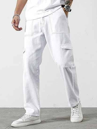 AVANOVA Bell-Bottom Men Cargo Jeans