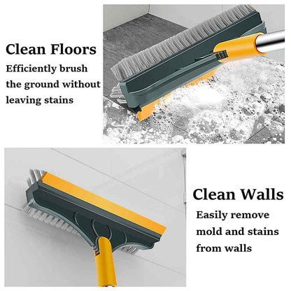 ROKTRY Bathroom Cleaning Brush with Wiper Upgraded 3 in 1