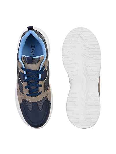 EL PASO Men Faux Leather Casual Lace Up Sneakers