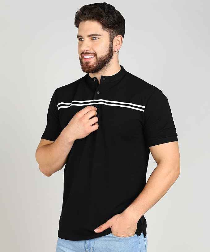 Alan Jones Men's Cotton Collar Solid Polo T-Shirt