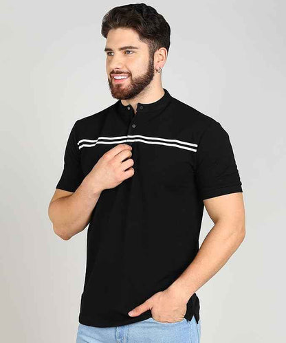 Alan Jones Men's Cotton Collar Solid Polo T-Shirt