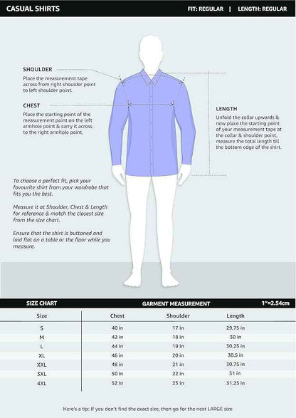 Men's Cotton Shirt | Casual | Plain | Full Sleeve | Summer - Regular Fit