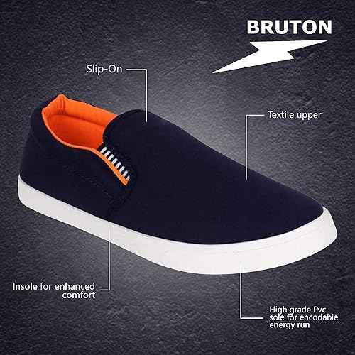 BRUTON FITMAN Loafers Sneakers Slip-on Shoes for Men- Orange
