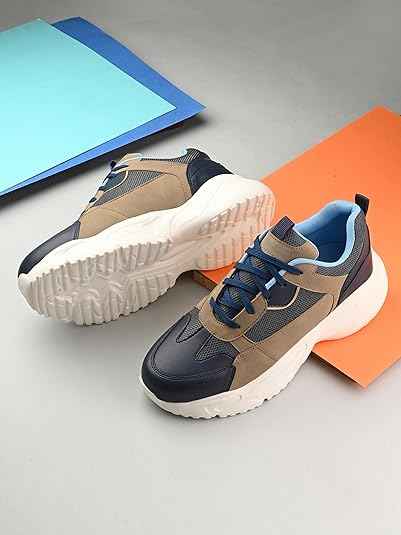 EL PASO Men Faux Leather Casual Lace Up Sneakers