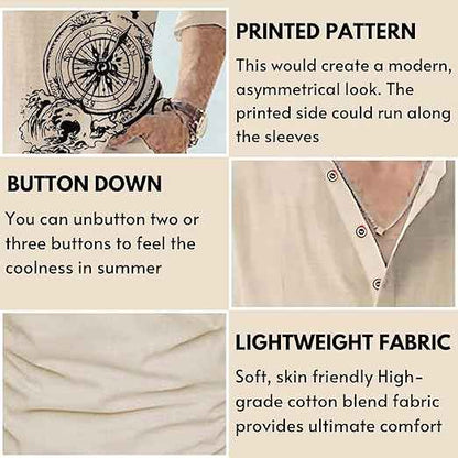 DEELMO Men's Cotton Blend Mandarin