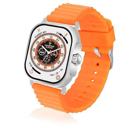 Franktime Ultra Nova Quartz Series | Orange Silicone Strap and Square Orange Dial Watch | Analog Wrist Watch for Men