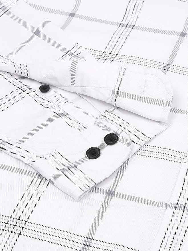 Dennis Lingo Men's Checkered Slim Fit Cotton Casual Shirt