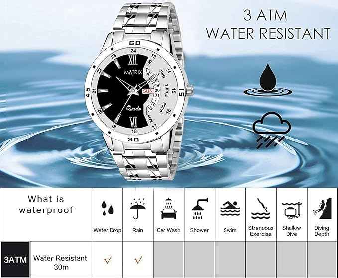 Matrix Analog Day & Day Wrist Watch for Men & Boys