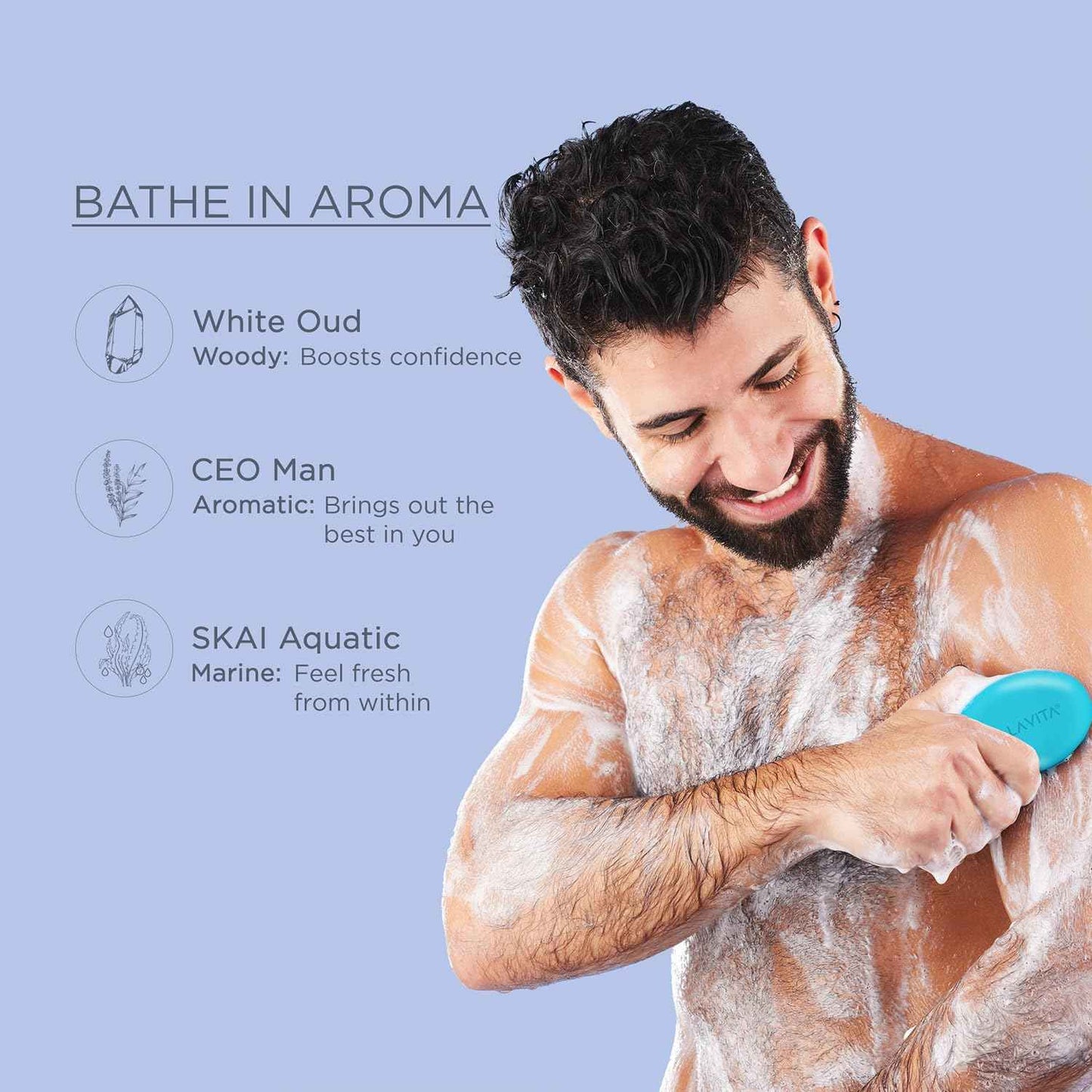 BELLAVITA Perfume Bathing Soap Bar for Men 3 x 100Gm with Pure Glycerin for Glowing Skin