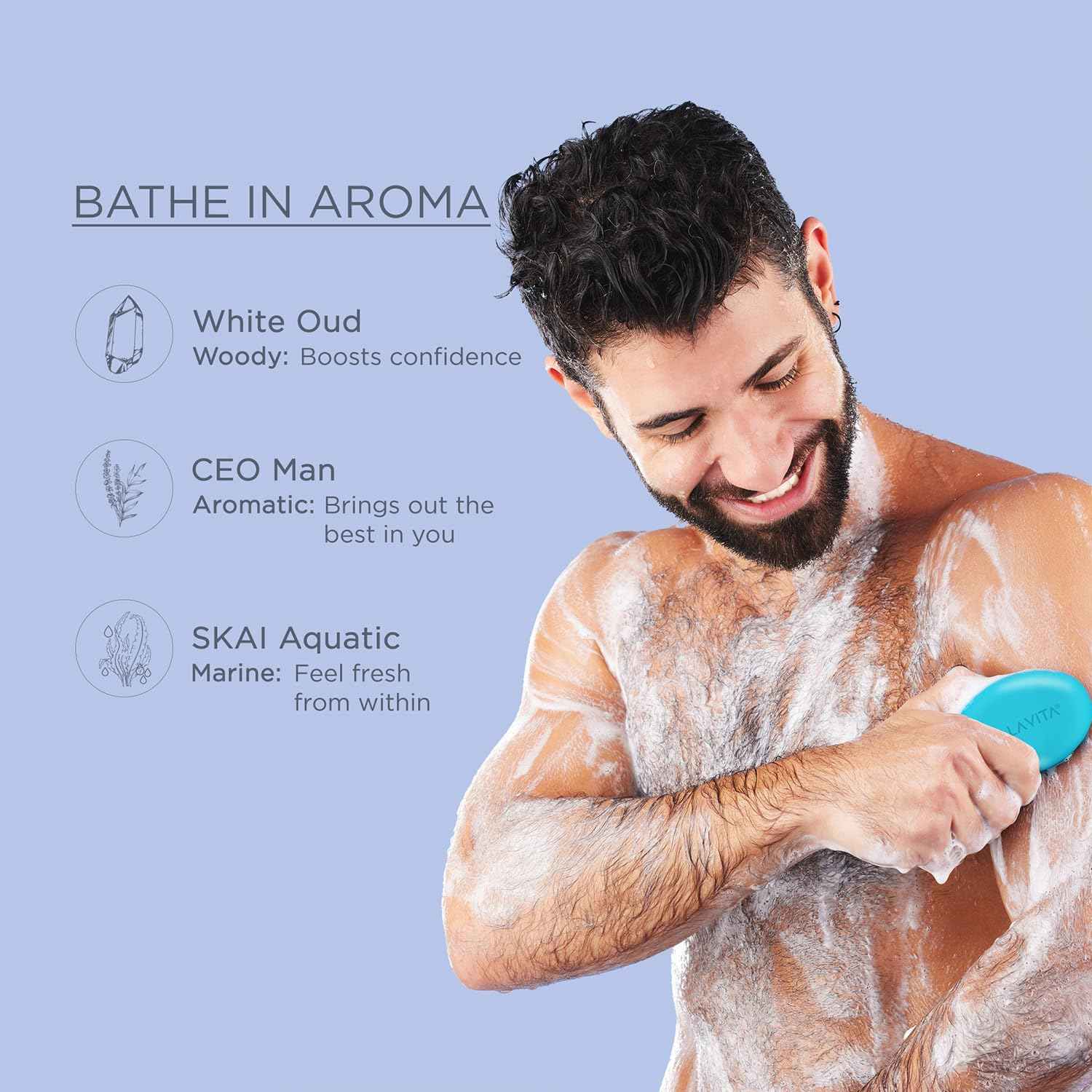 BELLAVITA Perfume Bathing Soap Bar for Men 3 x 100Gm with Pure Glycerin for Glowing Skin