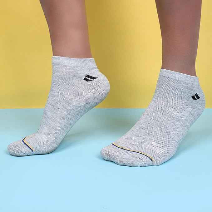 12 Pairs Solid Cotton Ankle Length Socks for Men & Women, Multicolor