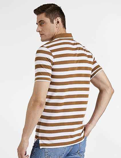 Symbol Men's Cotton Rich Striped Polo Tshirts