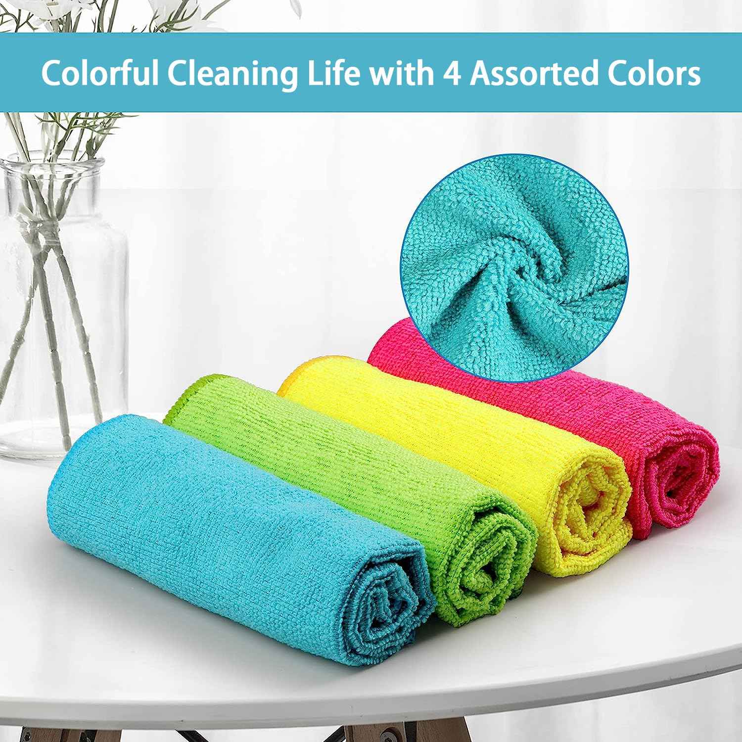 HOMEXCEL Microfiber Cleaning Cloth,8 Pack Cleaning Rag,Cleaning Towels