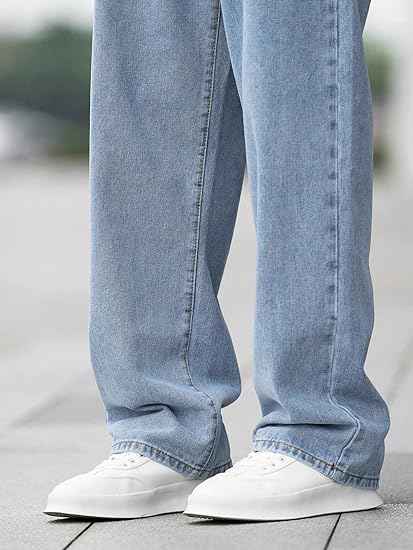 Dockstreet Men Baggy Denim Jeans in Pure 100% Cotton Denim