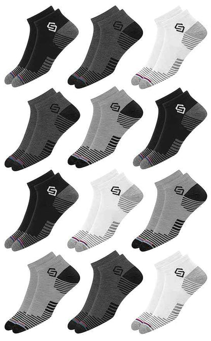 12 Pairs Sports Cotton Ankle Length Socks for Men