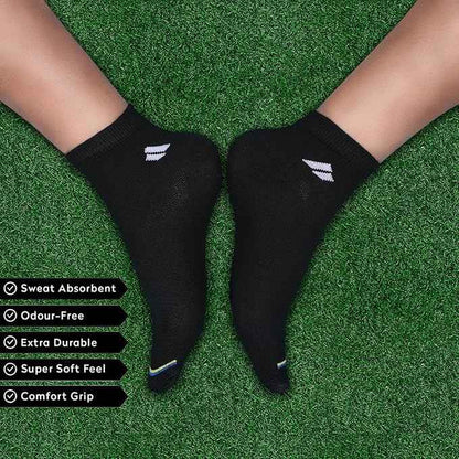 12 Pairs Solid Cotton Ankle Length Socks for Men & Women, Multicolor
