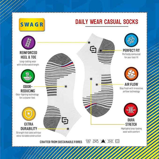 12 Pairs Sports Cotton Ankle Length Socks for Men
