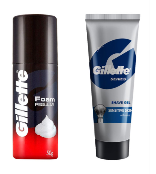 Gillette Men Classic Regular Pre Shave Foam + Shaving Gel with Aloe Vera 50gm + 60gm  | Zudio |Zudio Shop | Zudio Online