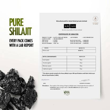 Kapiva Himalayan Shilajit Resin|Rich in Fulvic Acid|For Strength, Power & Stamina|10g  (10 g)